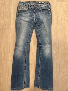 Y2K Miss Me Women's Faded Blue Boot Cut Jeans